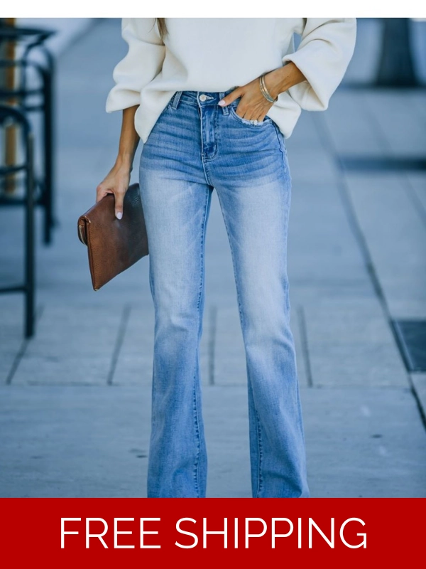 Blue Bootcut Jeans For Ladies